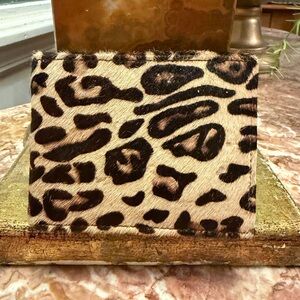 Gen. Cowhide and Leather Leopard Wallet.